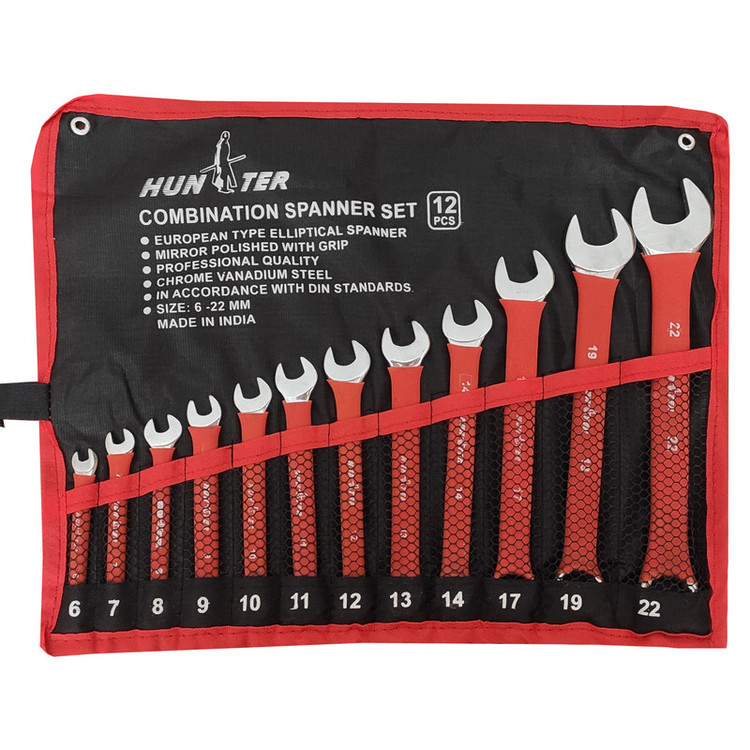 آچار یک سر تخت یک سر رینگی هانتر مجموعه 12عددی - ابزار تکتاز